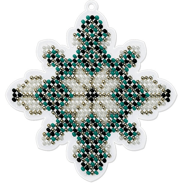 Bead Embroidery Kit (Plastic Base) &ndash; &ldquo;Christmas Ornament &ndash; Snowflake&rdquo; FLPL-017