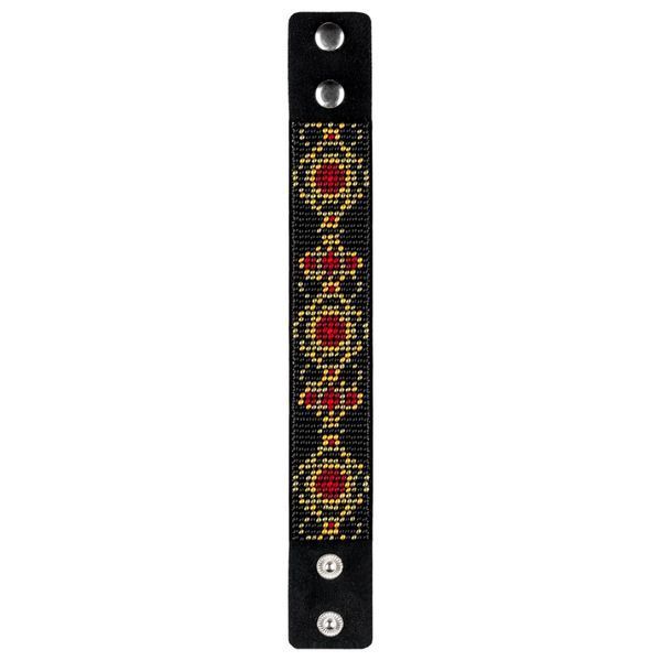 Faux Leather Bead Embroidery Kit &ndash; &ldquo;Bracelet&rdquo; (3 &times; 22 cm) FLBB-122 Black
