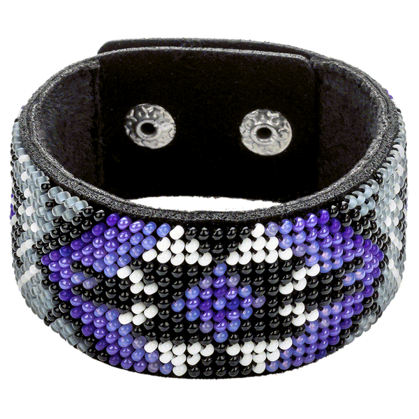 Faux Leather Bead Embroidery Kit &ndash; &ldquo;Bracelet&rdquo; (3 &times; 22 cm) FLBB-012 Black