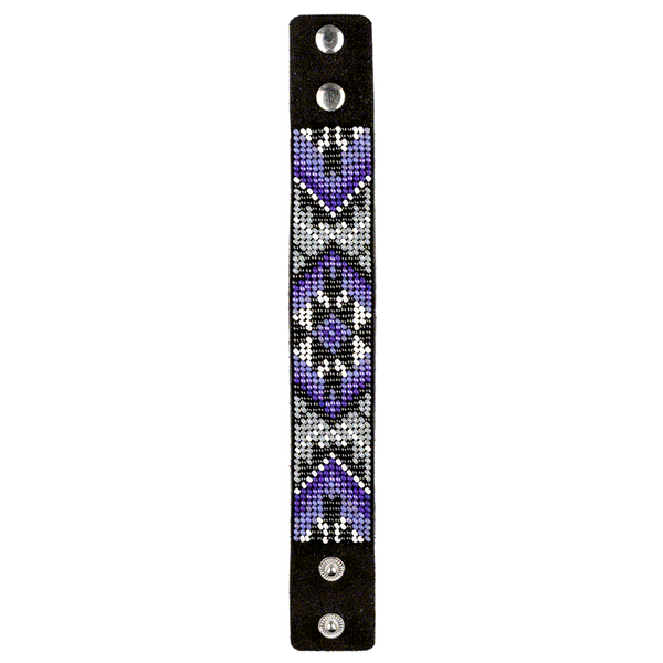 Faux Leather Bead Embroidery Kit &ndash; &ldquo;Bracelet&rdquo; (3 &times; 22 cm) FLBB-012 Black