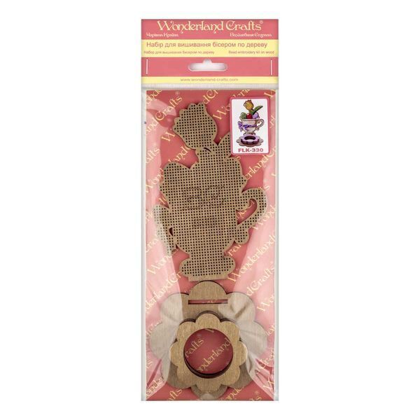 Wooden Bead Embroidery Kit &ndash; &ldquo;Easter Egg Stand &ndash; Cup With Tulip&rdquo; FLK-330