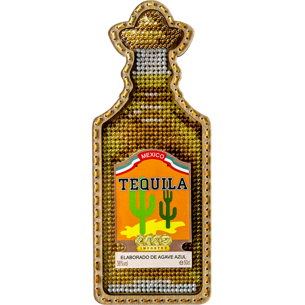 Wooden Bead Embroidery Kit &ndash; &ldquo;Tequila Bottle&rdquo; FLK-361