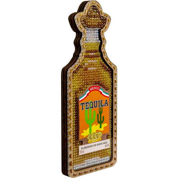 Wooden Bead Embroidery Kit &ndash; &ldquo;Tequila Bottle&rdquo; FLK-361