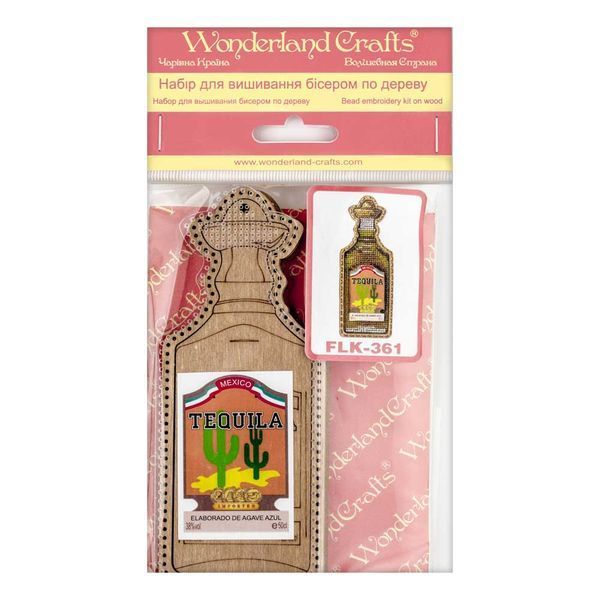Wooden Bead Embroidery Kit &ndash; &ldquo;Tequila Bottle&rdquo; FLK-361
