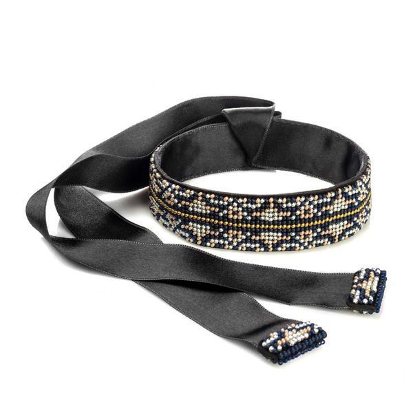 Faux Leather Bead Embroidery Kit &ndash; &ldquo;Choker&rdquo; (3 &times; 30 cm) FLBB-140 Black