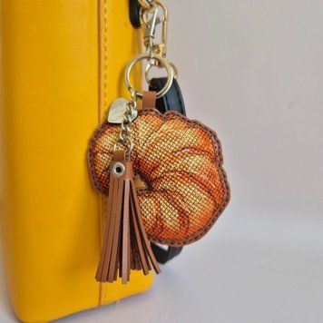 Faux Leather Cross-Stitch Kit &ndash; &ldquo;Bag Charm &ndash; French Croissant&rdquo; FLHL-167