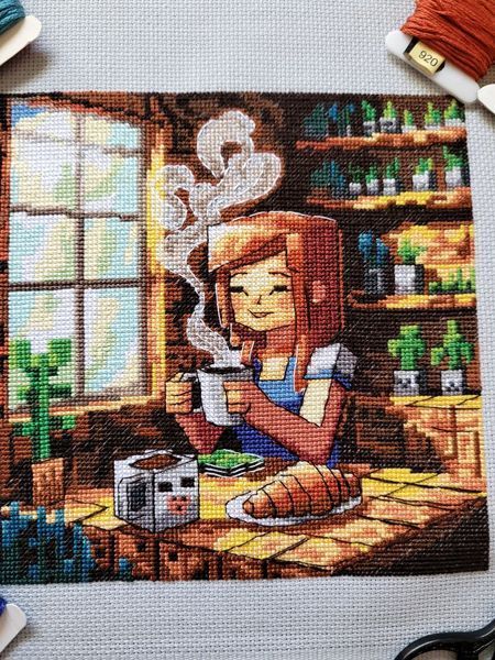 Cross-Stitch Pattern &ndash; "Coffee with Cinnamon" OBP-011