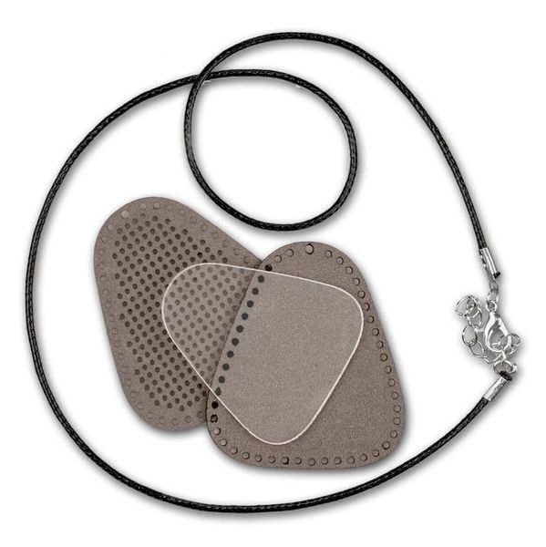 Faux Leather Embroidery Blank &ndash; &ldquo;Pendant&rdquo; FLBE(BB)-021 Latte