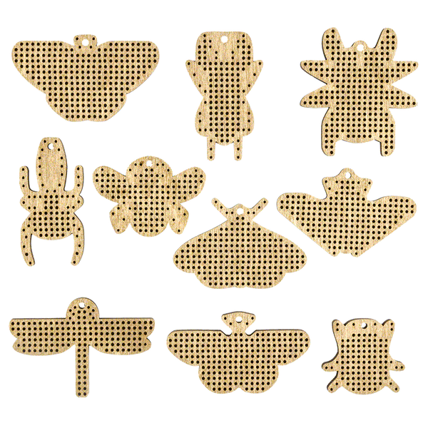 Wooden Embroidery Blanks Set &ndash; &ldquo;Insects&rdquo; FLSW-012