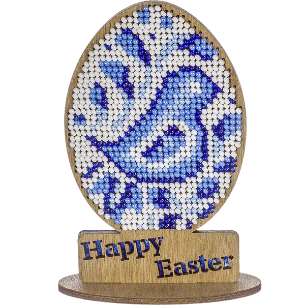 Wooden Bead Embroidery Kit &ndash; &ldquo;Easter Egg &ndash; Happy Easter&rdquo; FLK-336