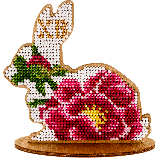 Wooden Bead Embroidery Kit &ndash; &ldquo;Bunny&rdquo; FLK-085