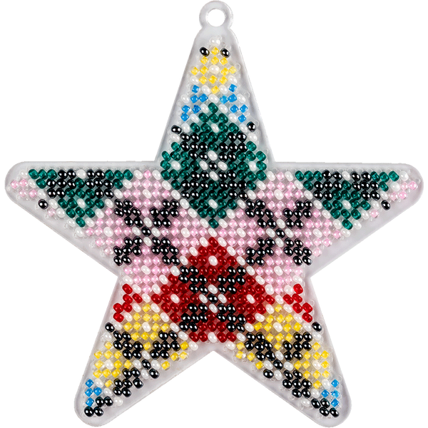 Bead Embroidery Kit (Plastic Base) &ndash; &ldquo;Christmas Ornament &ndash; Star&rdquo; FLPL-033
