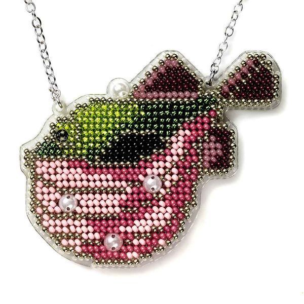 Bead Embroidery Kit (Plastic Base) &ndash; &ldquo;Fugu Fish&rdquo; (Double-Sided) FLPL-102