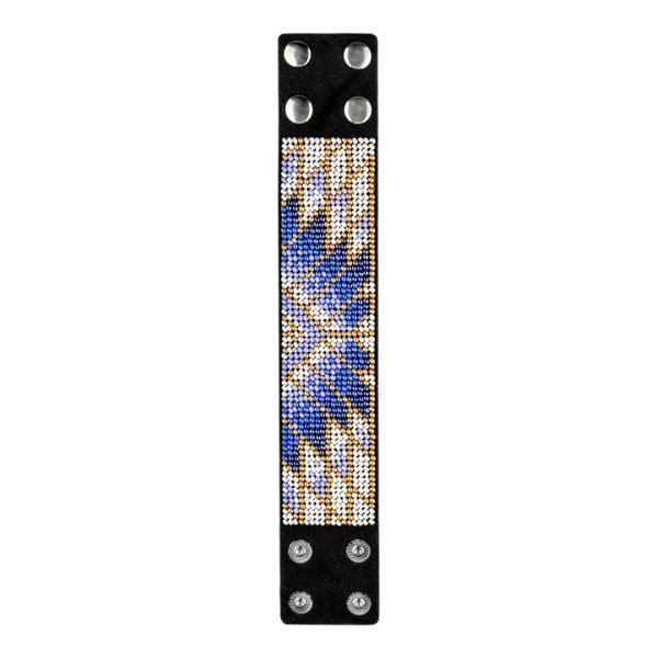 Faux Leather Bead Embroidery Kit &ndash; &ldquo;Bracelet&rdquo; (4 &times; 22 cm) FLBB-103 Black