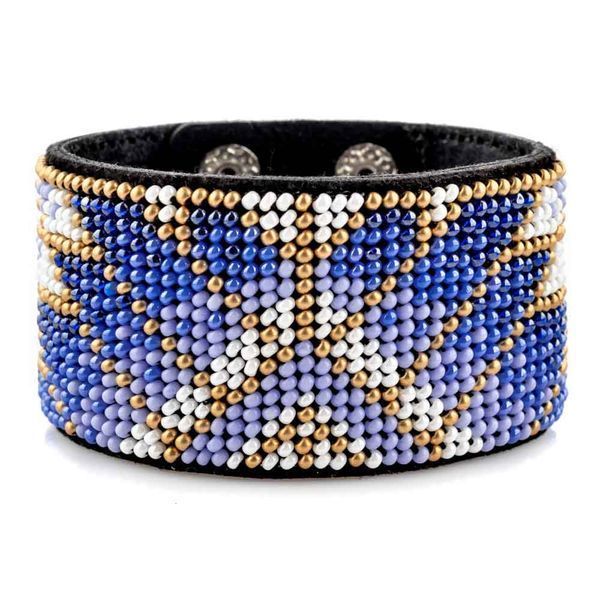Faux Leather Bead Embroidery Kit &ndash; &ldquo;Bracelet&rdquo; (4 &times; 22 cm) FLBB-103 Black
