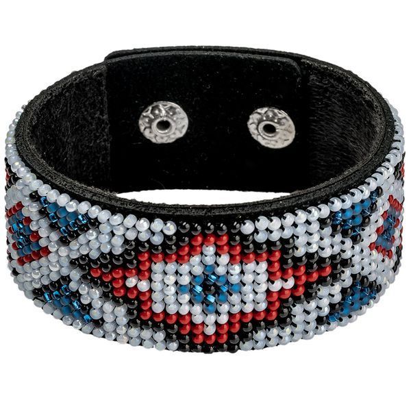 Faux Leather Bead Embroidery Kit &ndash; &ldquo;Bracelet&rdquo; (3 &times; 22 cm) FLBB-018 Black