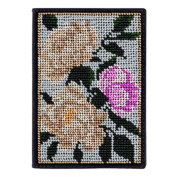 Faux Leather Bead Embroidery Kit &ndash; &ldquo;Passport Cover&rdquo; FLBB-054 Black