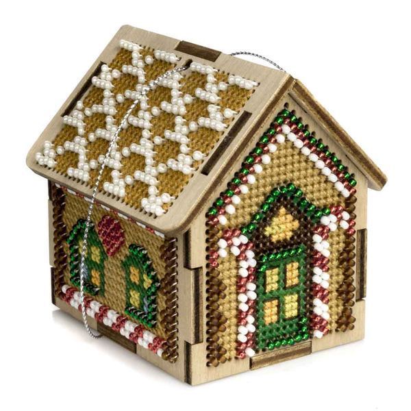 Wooden Cross-Stitch Kit &ndash; &ldquo;Christmas House&rdquo; FLW-061