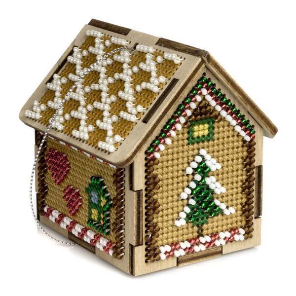 Wooden Cross-Stitch Kit &ndash; &ldquo;Christmas House&rdquo; FLW-061