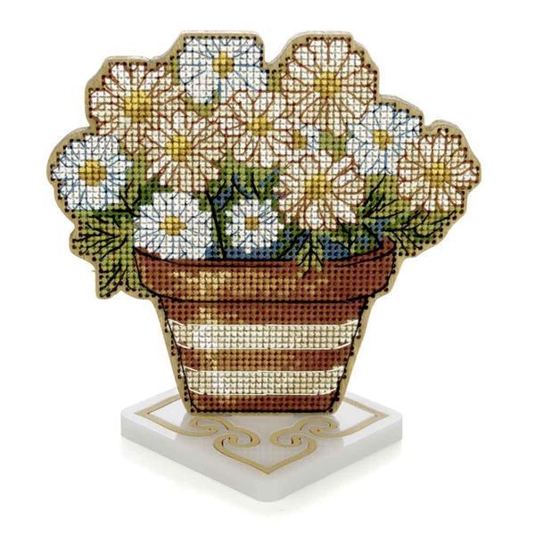 Wooden Cross-Stitch Kit &ndash; &ldquo;Daisies&rdquo; FLW-076