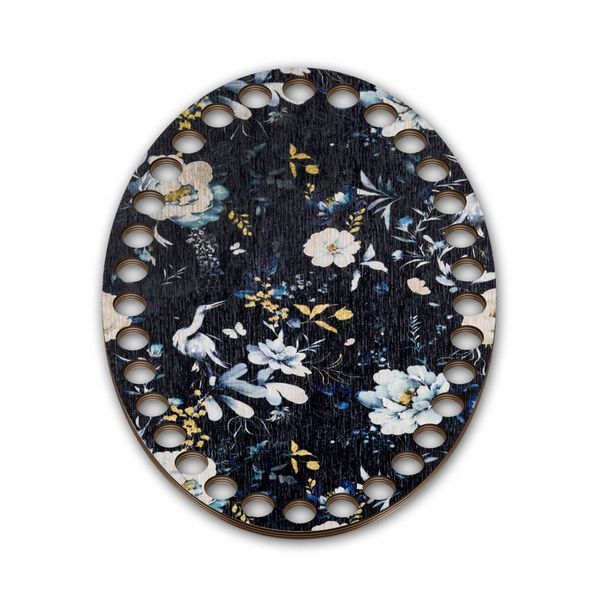 Floss Organizer &ndash; &ldquo;Night Flowers, Oval&rdquo; FLZ(P)-103