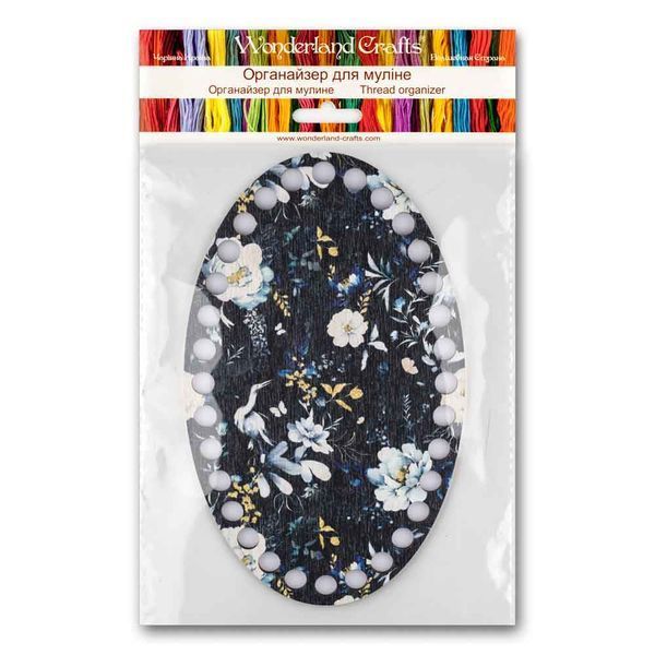 Floss Organizer &ndash; &ldquo;Night Flowers, Oval&rdquo; FLZ(P)-103