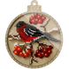 Wooden Bead Embroidery Kit &ndash; &ldquo;Christmas Ornament &ndash; Bullfinch on Viburnum&rdquo; FLK-367 FLK-367 photo 3