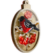 Wooden Bead Embroidery Kit &ndash; &ldquo;Christmas Ornament &ndash; Bullfinch on Viburnum&rdquo; FLK-367 FLK-367 photo 4