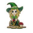 Wooden Cross-Stitch Kit &ndash; &ldquo;Little Witch In Green&rdquo; FLW-071 FLW-071 photo 6
