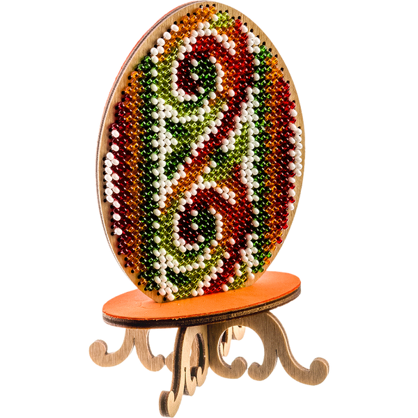 Wooden Bead Embroidery Kit &ndash; &ldquo;Easter Egg&rdquo; FLK-180