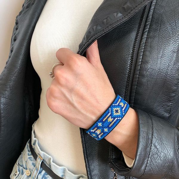 Faux Leather Cross-Stitch Kit &ndash; &ldquo;Bracelet&rdquo; (2.2 &times; 22 cm) FLHL-040 Black