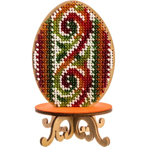 Wooden Bead Embroidery Kit &ndash; &ldquo;Easter Egg&rdquo; FLK-180