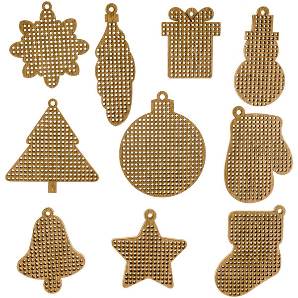 Wooden Embroidery Blanks Set &ndash; &ldquo;New Year&rdquo; FLSW-007