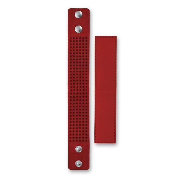 Faux Leather Embroidery Blank &ndash; &ldquo;Bracelet" (3 &times; 22 cm) FLBE(BB)-064 Red