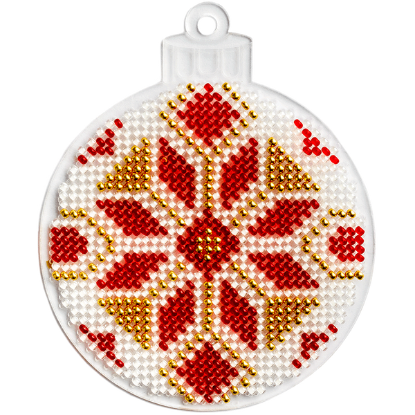 Bead Embroidery Kit (Plastic Base) &ndash; &ldquo;Christmas Ornament &ndash; Bauble&rdquo; FLPL-018