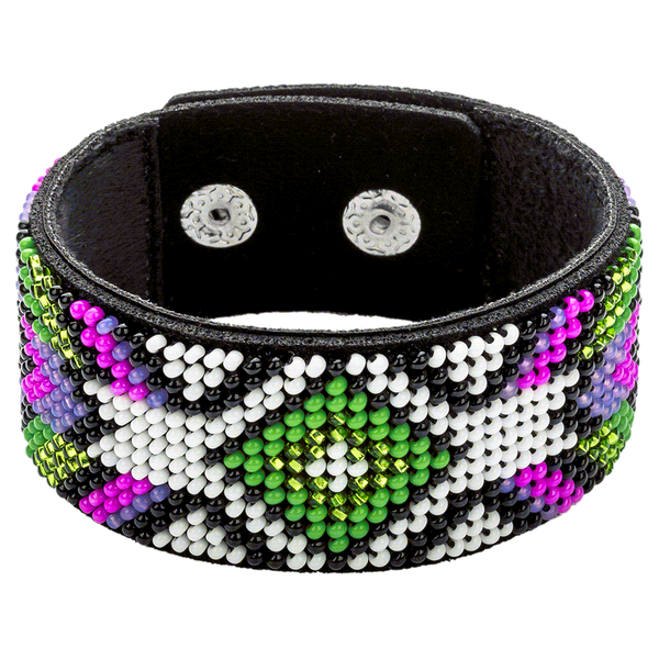 Faux Leather Bead Embroidery Kit &ndash; &ldquo;Bracelet&rdquo; (3 &times; 22 cm) FLBB-013 Black