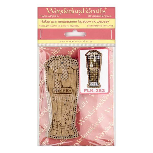 Wooden Bead Embroidery Kit &ndash; &ldquo;Beer Glass&rdquo; FLK-362