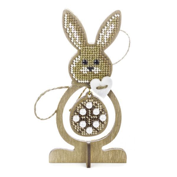 Bead Embroidery Kit On A Wooden Base &ndash; &ldquo;Spring Bunny&rdquo; FLK-578