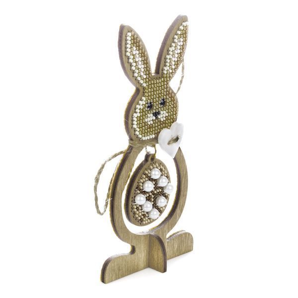 Bead Embroidery Kit On A Wooden Base &ndash; &ldquo;Spring Bunny&rdquo; FLK-578