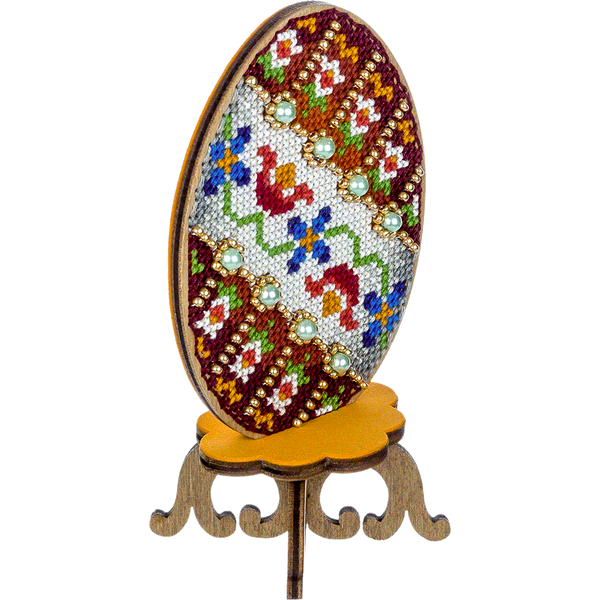 Wooden Cross-Stitch Kit &ndash; &ldquo;Easter Egg&rdquo; FLW-034