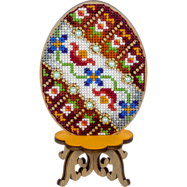 Wooden Cross-Stitch Kit &ndash; &ldquo;Easter Egg&rdquo; FLW-034
