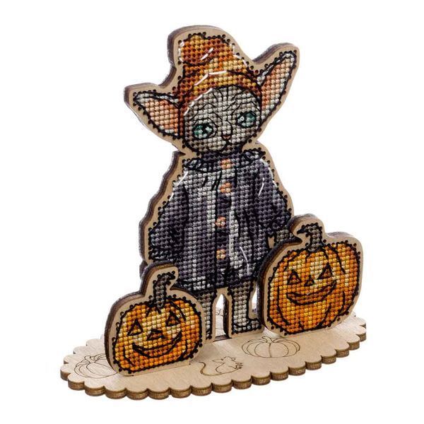 Wooden Cross-Stitch Kit &ndash; &ldquo;Halloween Sphinx&rdquo; FLW-054