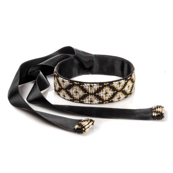 Faux Leather Bead Embroidery Kit &ndash; &ldquo;Choker&rdquo; (3 &times; 30 cm) FLBB-141 Black