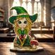 Wooden Cross-Stitch Kit &ndash; &ldquo;Little Witch In Green&rdquo; FLW-071 FLW-071 photo 1