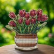 Wooden Cross-Stitch Kit &ndash; &ldquo;Tulips&rdquo; FLW-077