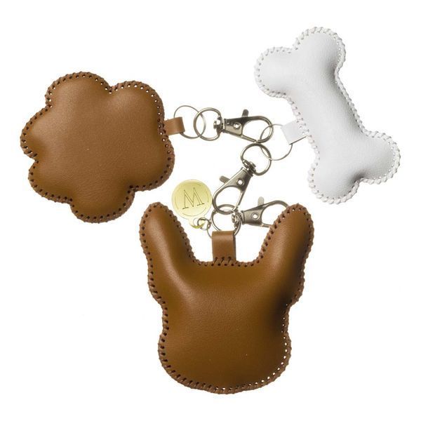 Faux Leather Bead Embroidery Kit &ndash; &ldquo;Bag Charm Brown Bulldog&rdquo; FLBB-190