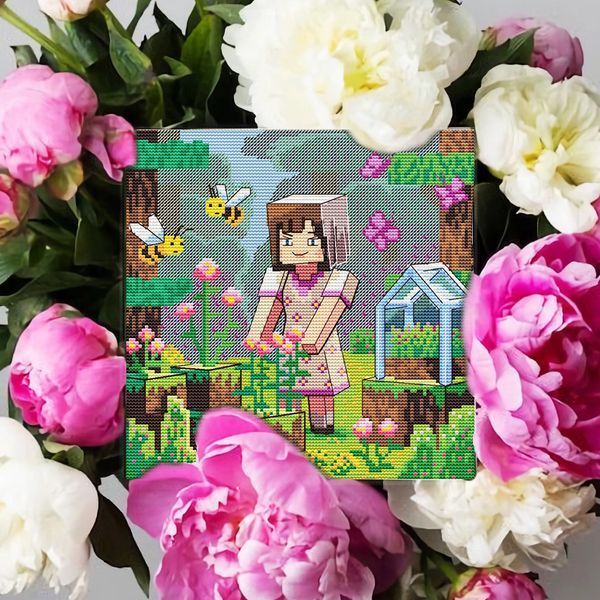 Cross-Stitch Pattern &ndash; "Flower Garden" OBP-012