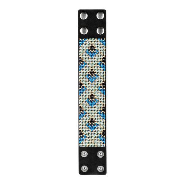 Faux Leather Bead Embroidery Kit &ndash; &ldquo;Bracelet&rdquo; (4 &times; 22 cm) FLBB-104 Black