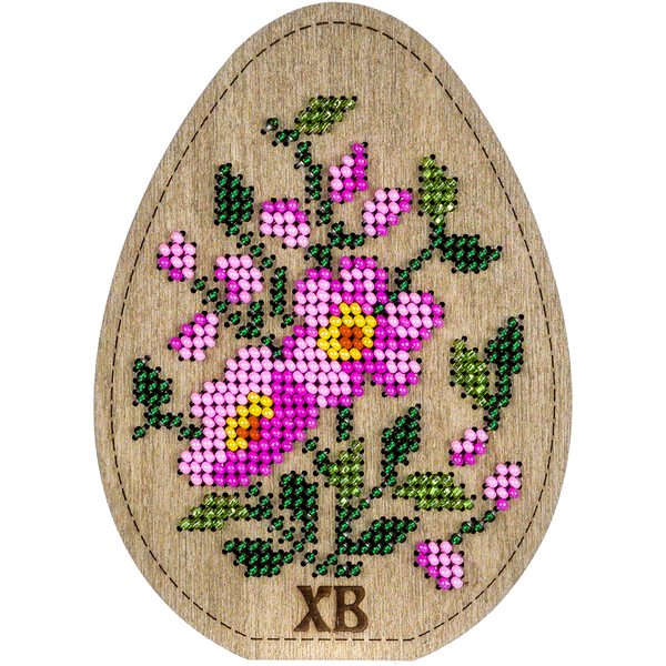 Wooden Bead Embroidery Kit &ndash; &ldquo;Box-Egg&rdquo; (Double-Sided) FLK-418
