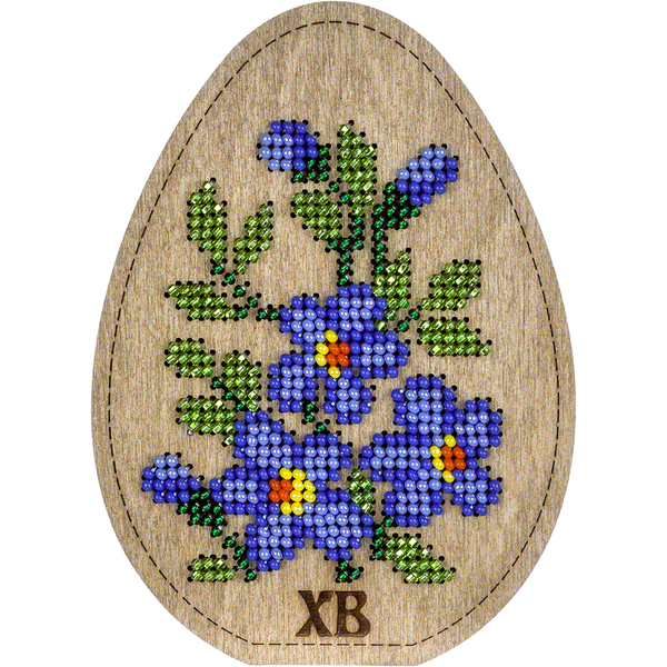 Wooden Bead Embroidery Kit &ndash; &ldquo;Box-Egg&rdquo; (Double-Sided) FLK-418